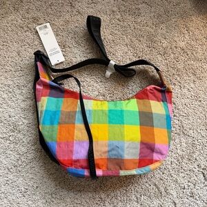 Baggu Madras Medium Crescent Bag NWT